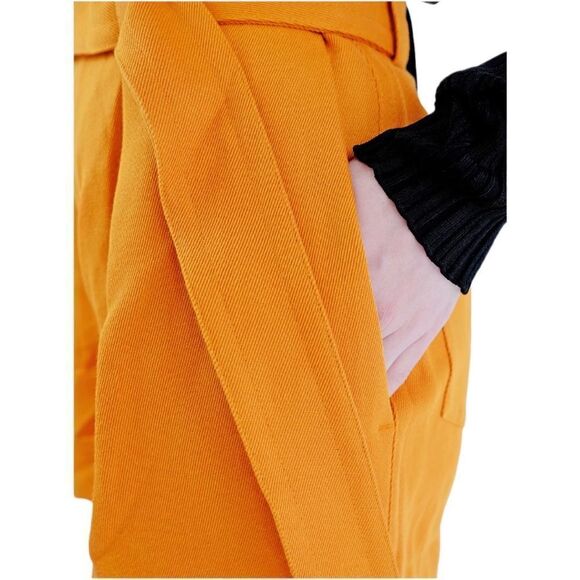 VINCE Belted Cotton Linen Twill Shorts Orange BNWT - Picture 5 of 12